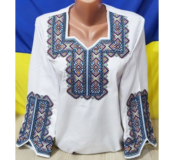 Блуза-вышиванка женская 3 шт (58-62 р) лён VhV_260501b
