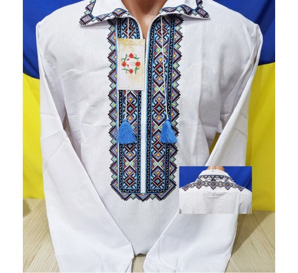 Рубашка-вышиванка мужская 5 шт (48-56 р) лён VhV_260502