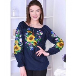 Блуза-вишиванка жіноча 1 шт (L-XXL) льон VhV_260506