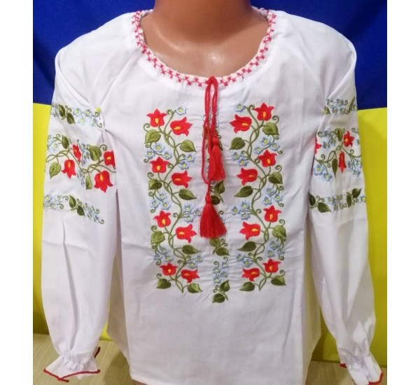 Блуза-вышиванка для девочек 4 шт (98-116 см) паплин VhV_0115