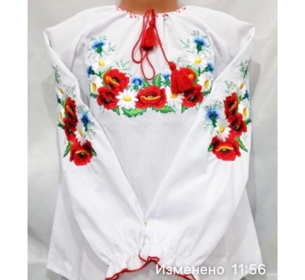 Блуза-вышиванка для девочек 4 шт (98-116 см) паплин VhV_0111
