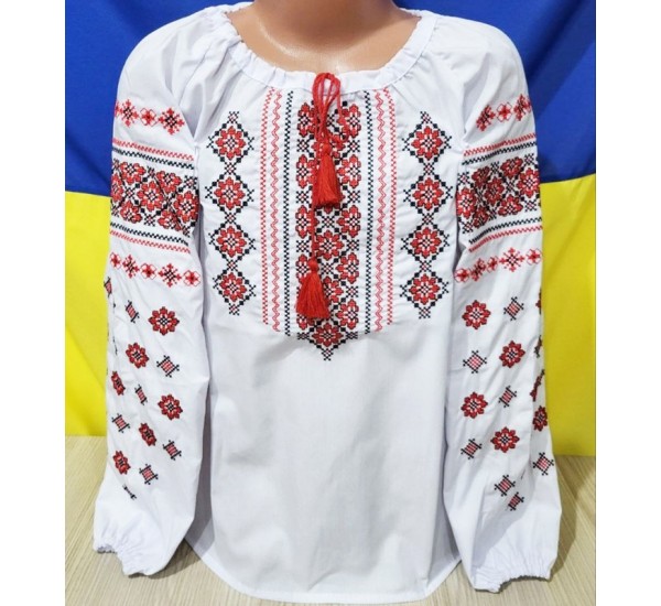 Блуза-вишиванка для дівчаток 5 шт (122-146 см) паплін VhV_0315
