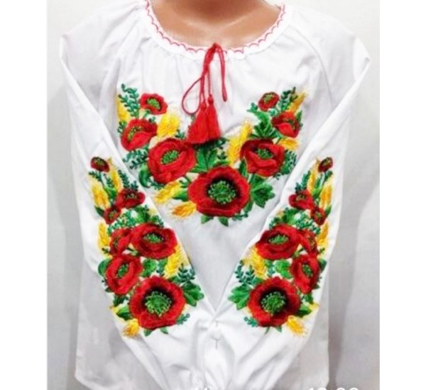 Блуза-вышиванка для девочек 5 шт (122-146 см) паплин VhV_0303