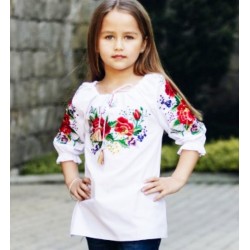 Блуза-вышиванка "Лада" для девочек 7 шт (110-146 см) паплин VhV_260531