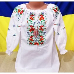 Блуза-вышиванка "Маринка" для девочек 6 шт (116-152 см) паплин VhV_260533