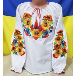 Блуза-вишиванка для дівчаток 5 шт (122-146 см) паплін VhV_0301