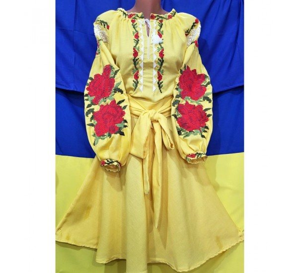 Платье-вышиванка женская 1 шт (44 р р) лён VhV_260551
