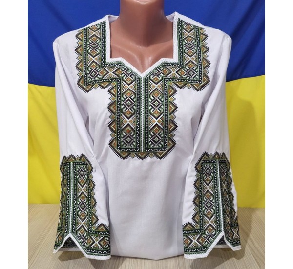 Блуза-вышиванка женская 3 шт (58-62 р) лён VhV_260565