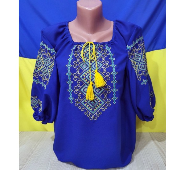 Блуза-вишиванка жіноча 5 шт (46-54 р) шифон VhV_260567