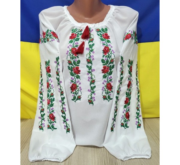 Блуза-вышиванка женская 5 шт (48-56 р) шифон VhV_260568