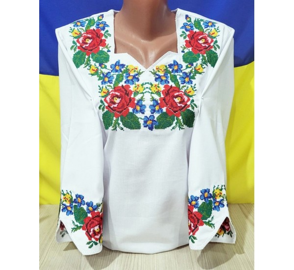 Блуза-вышиванка женская 5 шт (48-56 р) лён VhV_260574