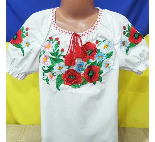 Блуза-вишиванка для дівчаток 5 шт (122-146 см) паплін VhV_260581
