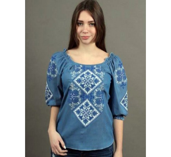 Блуза-вишиванка "Говерла" жіноча 2 шт (3-4XL) джинс VhV_260589