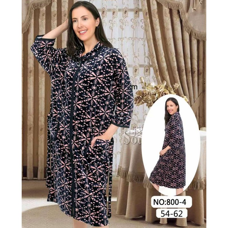 Халат жіночий ZeL1396_800-4 велюр 5 шт (54-62 р)