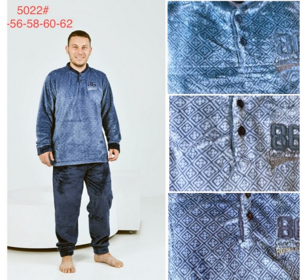 Пижама мужская ZeL_5022 велсофт 5 шт (54-62 р)
