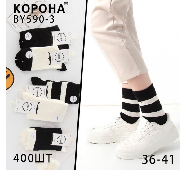 Шкарпетки жіночі 10 шт (36-41 р) коттон KiE_BY590-3