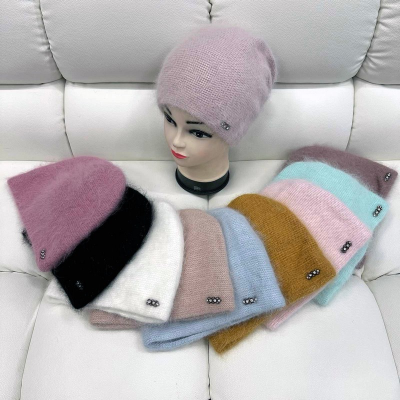 Шапка жіноча 5 шт (універсальний) подвійна ангора ML903_2021-B2