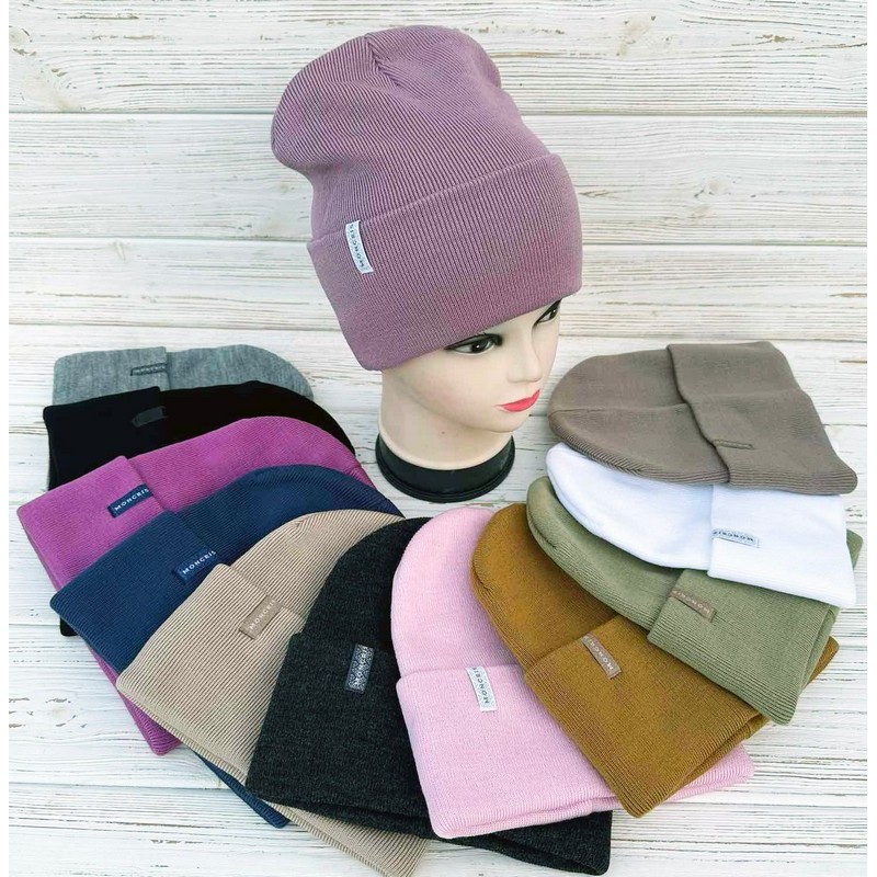 Шапка жіноча 5 шт (універсальний) подвійна в'язка ML903_080919