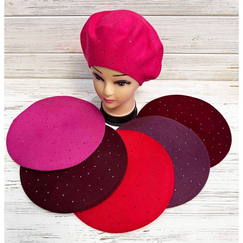 Берет женский 5 шт (универсальный) кашемир ML903_080906