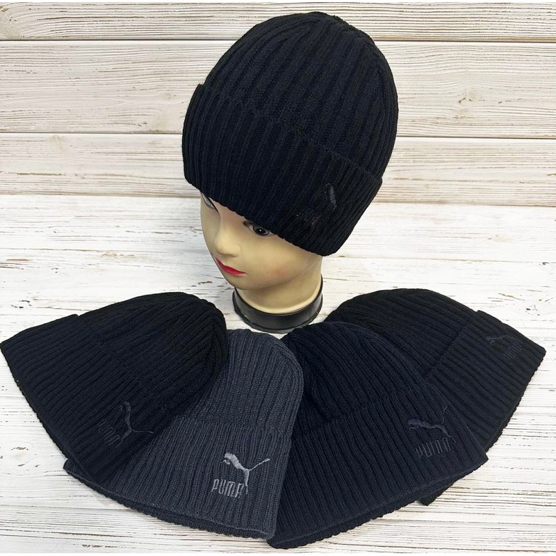 Шапка чоловіча 5 шт (універсальний) в'язка/фліс ML903_190952