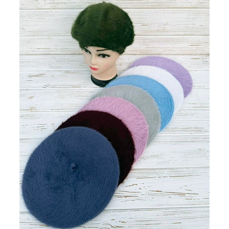 Берет жіночий, ангора (універсальний) 5 шт ML903_230811