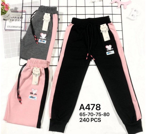 Спорт штаны для девочек 12 шт (65-80 см) трикотаж PaH_478