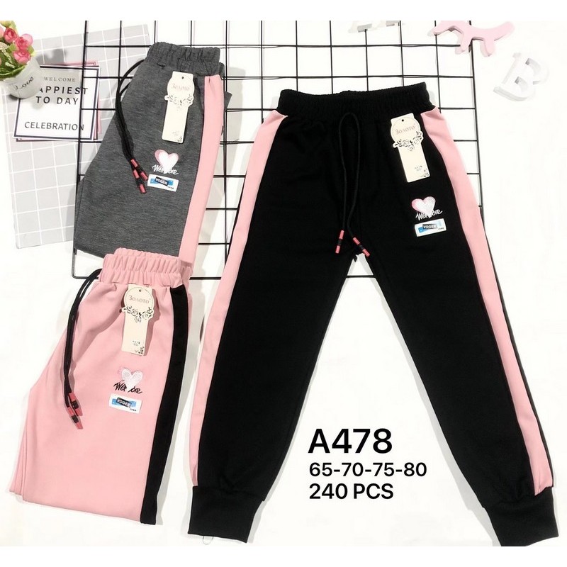 Спорт штани для дівчаток 12 шт (65-80 см) трикотаж PaH_478