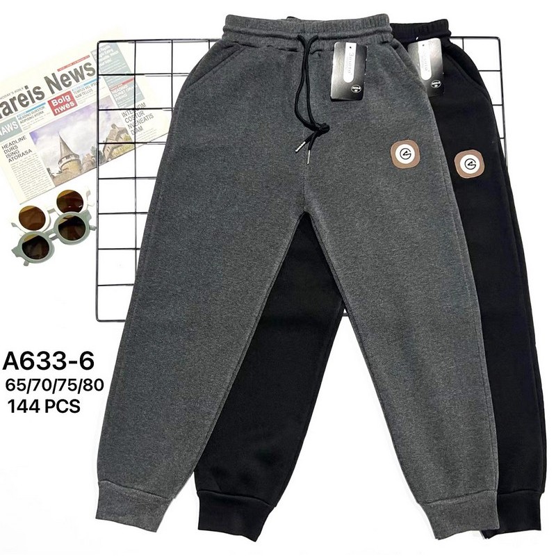 Спорт штани для хлопчиків 12 шт (65-80 см) фліс PaH_A633-6