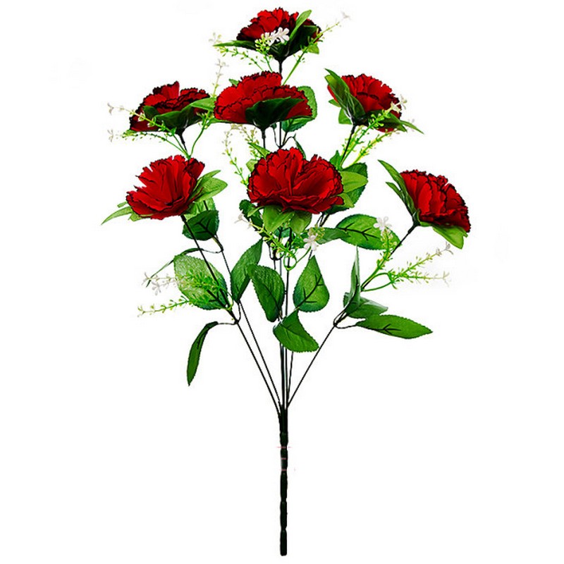 Букет гвоздики оксамитовий штучний (B21_A-564/7) 8 штук