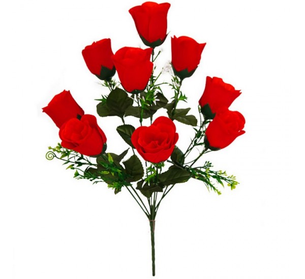 Букет роза бархатная искусственный (B136_A-540/9) 2 штуки