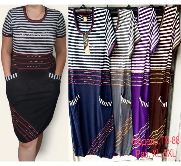 Сукня жіноча трикотаж 5 шт (1-5XL) SeR2152_TN-88
