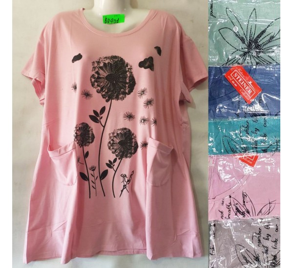 Футболка жіноча, трикотаж, 5 шт (5-8XL) BL3060_BD401