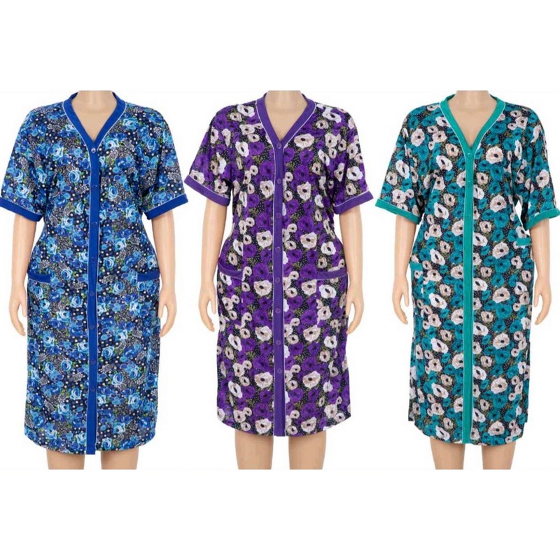 Халат жіночий, віскоза 5 шт (1-5XL) DLD_S13