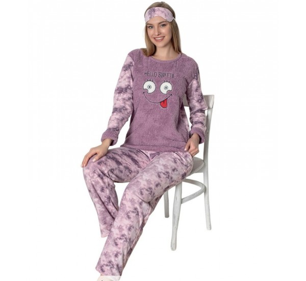 Піжама жіноча, махра/фліс 4 шт (M-2XL) HR1930_221011