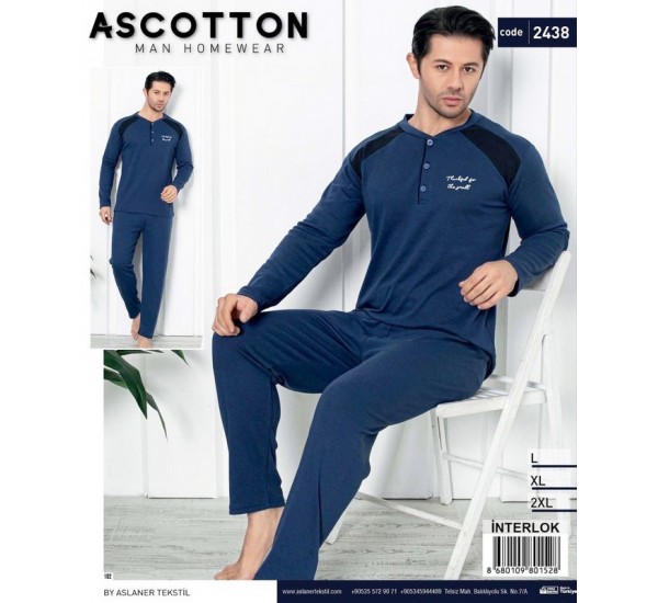 Піжама чоловіча, двунитка 3 шт (L-2XL) HR1930_2438