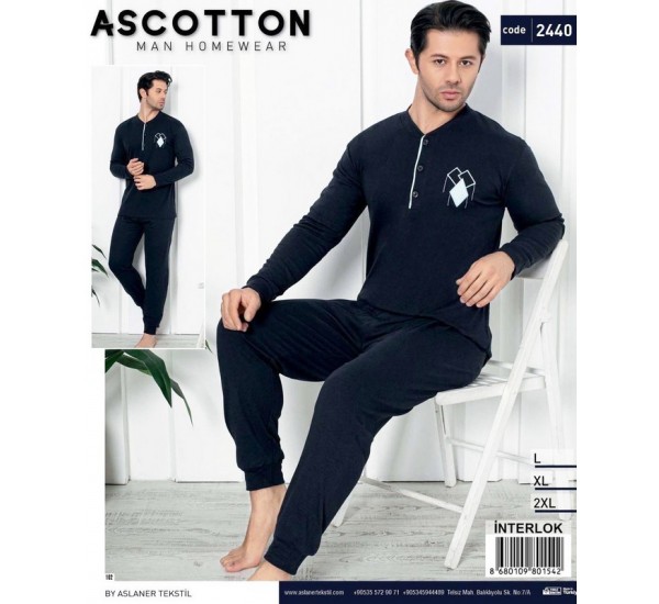 Піжама чоловіча, двунитка 3 шт (L-2XL) HR1930_2440