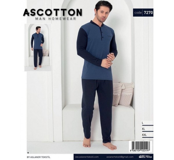 Піжама чоловіча, двунитка 3 шт (L-2XL) HR1930_7270