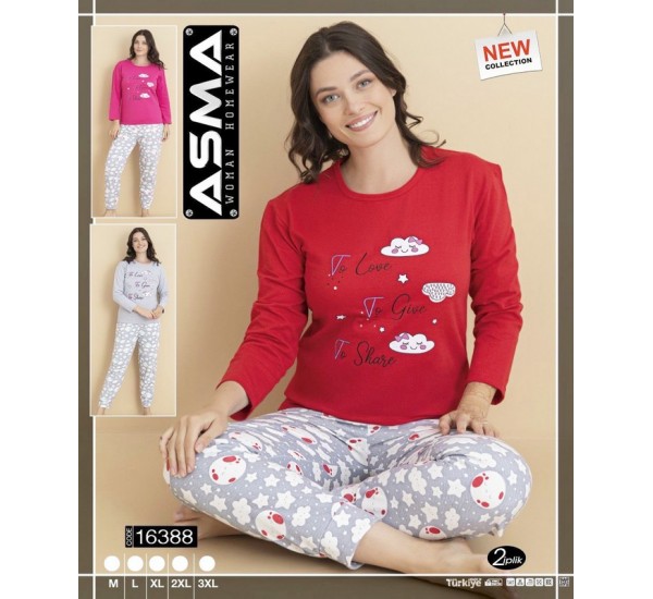 Піжама жіноча, байка 5 шт (M-3XL) HR1930_16388