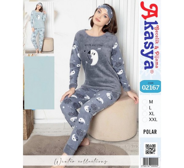 Піжама жіноча, махра/фліс 4 шт (M-2XL) HR1930_02167