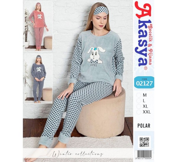 Піжама жіноча, махра/фліс 4 шт (M-2XL) HR1930_02127