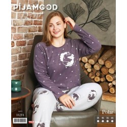 Піжама жіноча, махра/фліс 4 шт (3-6XL) HR1930_14214