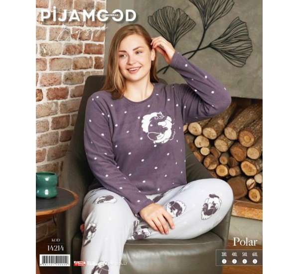 Піжама жіноча, махра/фліс 4 шт (3-6XL) HR1930_14214