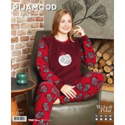 Піжама жіноча, махра/фліс 4 шт (3-6XL) HR1930_14215