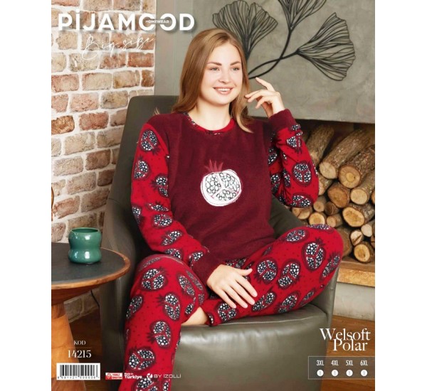 Піжама жіноча, махра/фліс 4 шт (3-6XL) HR1930_14215