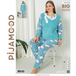 Піжама жіноча, махра/фліс 4 шт (3-6XL) HR1930_60058