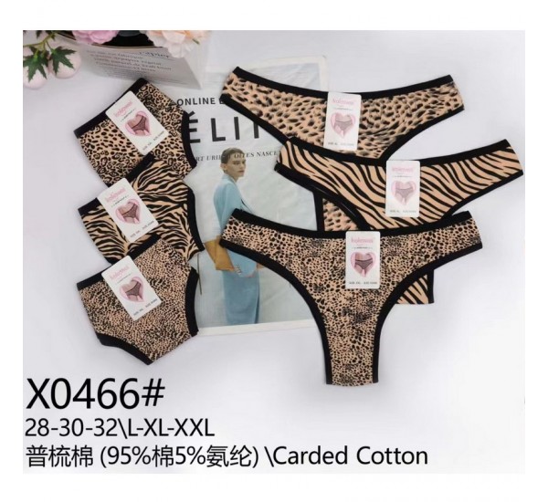 Стринги женские 12 шт (L-2XL) коттон KiE_XO466