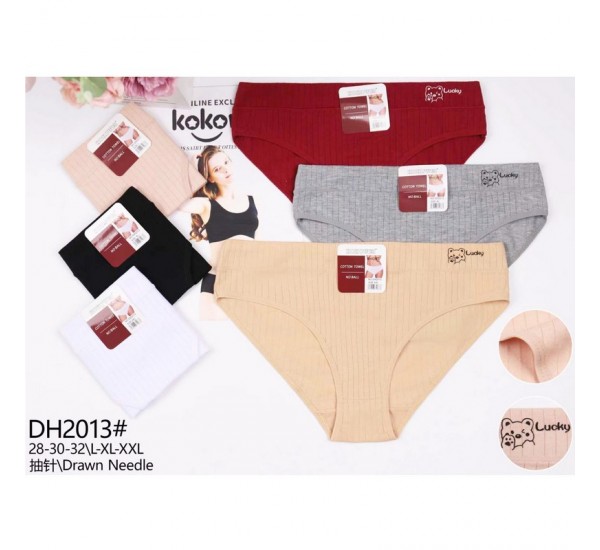 Трусы женские 12 шт (L-2XL) рубчик KiE_DH2013