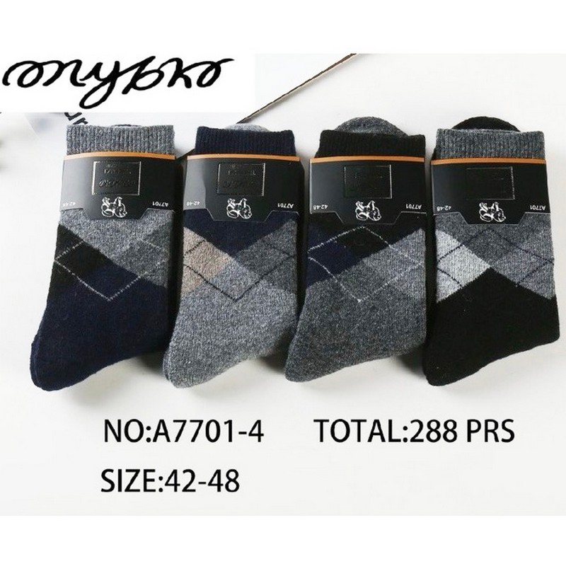 Шкарпетки чоловічі 12 шт (42-48 р) ангора/махра KiE_A7701-4