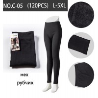 Лосини жіночі 12 шт (L-5XL) рубчик/хутро KiE_C-05