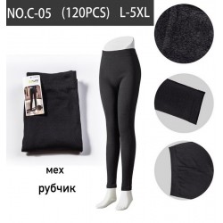 Лосини жіночі 12 шт (L-5XL) рубчик/хутро KiE_C-05
